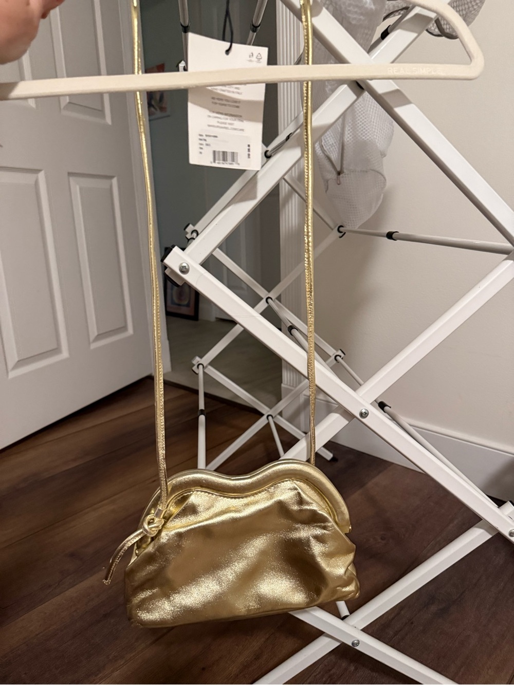 Mansur Gavriel Metallic Gold Mini Crossbody Bag